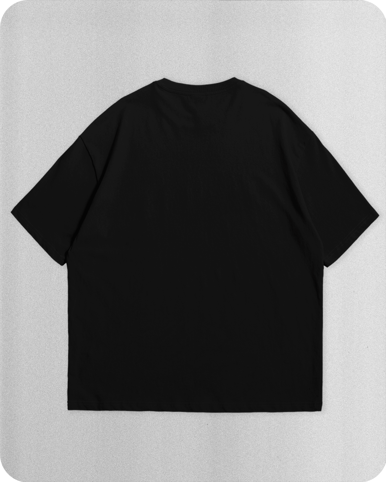 black oversized/drop shoulder and loose fit tshirt back side