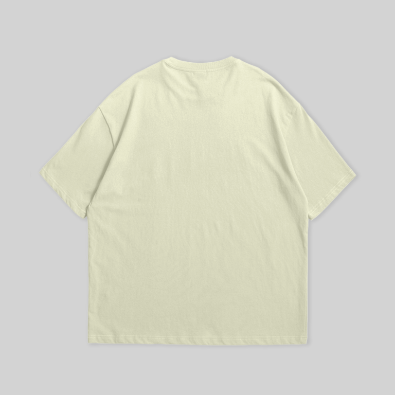 A light-colored BEIGE t-shirt OVERSIZED